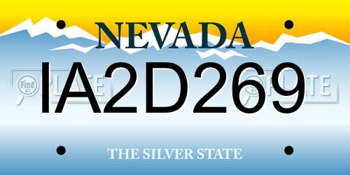 IA2D269 Nevada License Plate