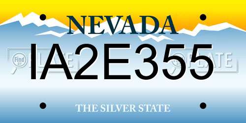 IA2E355 Nevada License Plate