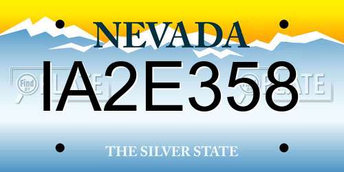IA2E358 Nevada License Plate