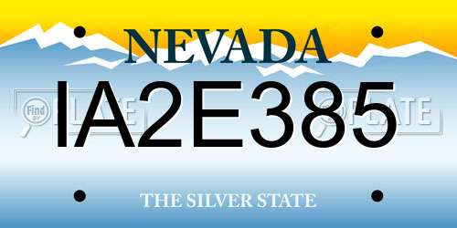 IA2E385 Nevada License Plate