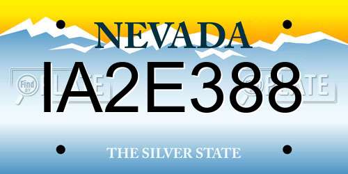 IA2E388 Nevada License Plate