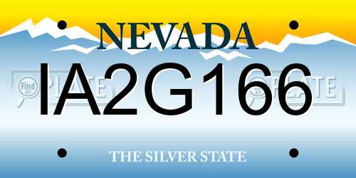 IA2G166 Nevada License Plate