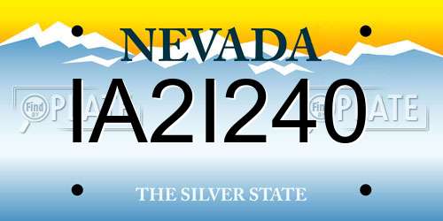 IA2I240 Nevada License Plate