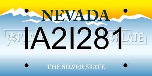 IA2I281 Nevada License Plate