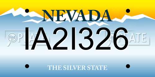 IA2I326 Nevada License Plate