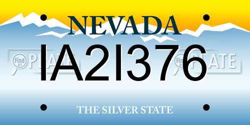 IA2I376 Nevada License Plate