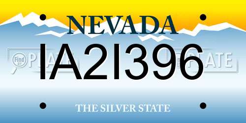 IA2I396 Nevada License Plate