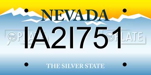IA2I751 Nevada License Plate