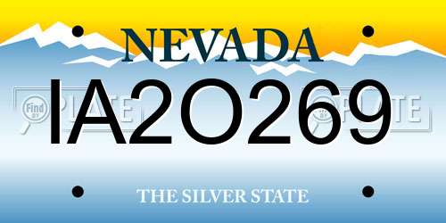 IA2O269 Nevada License Plate