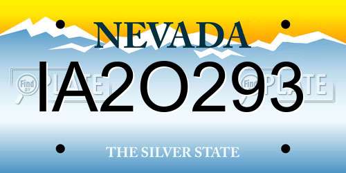 IA2O293 Nevada License Plate
