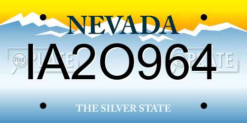 IA2O964 Nevada License Plate