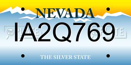 IA2Q769 Nevada License Plate