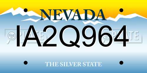 IA2Q964 Nevada License Plate