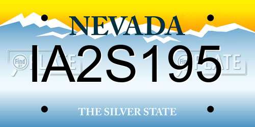 IA2S195 Nevada License Plate