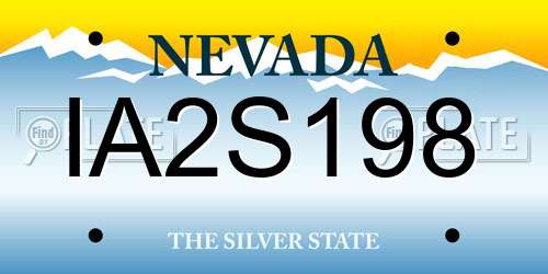 IA2S198 Nevada License Plate