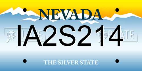 IA2S214 Nevada License Plate