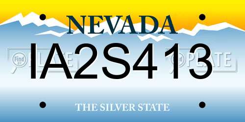 IA2S413 Nevada License Plate