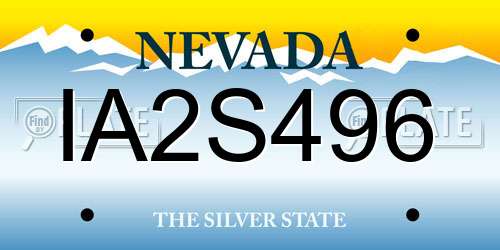 IA2S496 Nevada License Plate