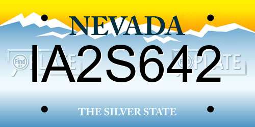 IA2S642 Nevada License Plate