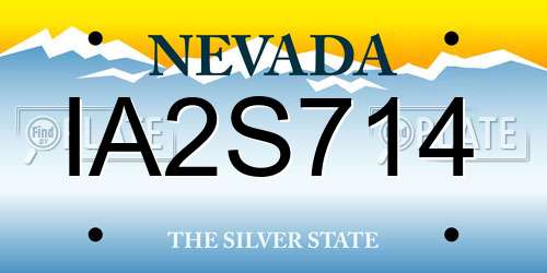 IA2S714 Nevada License Plate