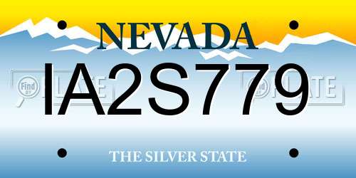 IA2S779 Nevada License Plate