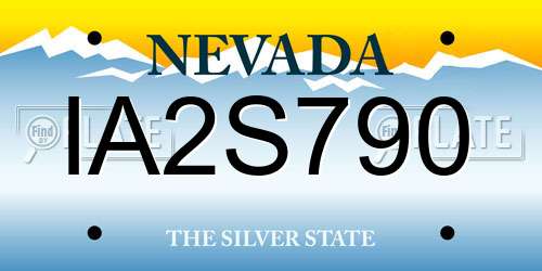 IA2S790 Nevada License Plate