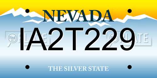 IA2T229 Nevada License Plate