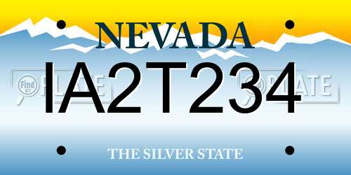 IA2T234 Nevada License Plate