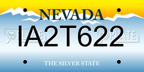 IA2T622 Nevada License Plate