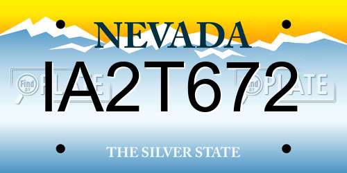 IA2T672 Nevada License Plate