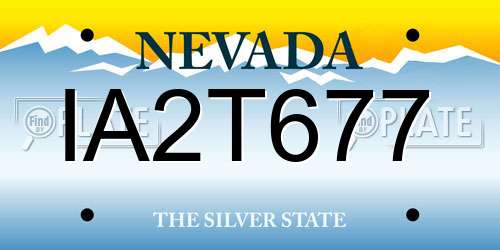 IA2T677 Nevada License Plate