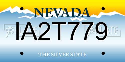 IA2T779 Nevada License Plate