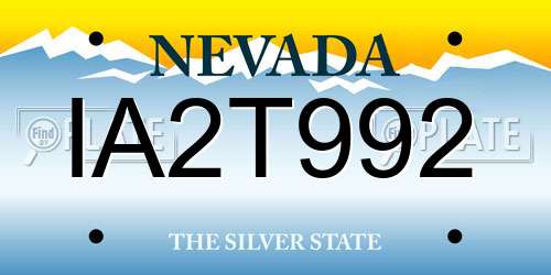 IA2T992 Nevada License Plate