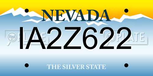 IA2Z622 Nevada License Plate