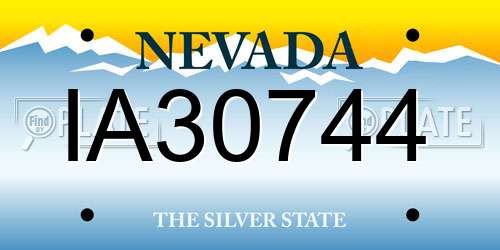 IA30744 Nevada License Plate