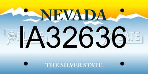 IA32636 Nevada License Plate