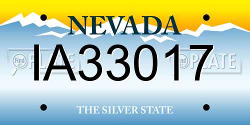 IA33017 Nevada License Plate