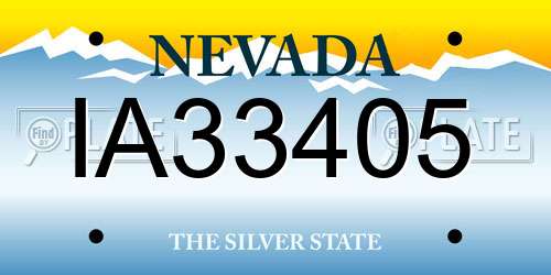 IA33405 Nevada License Plate