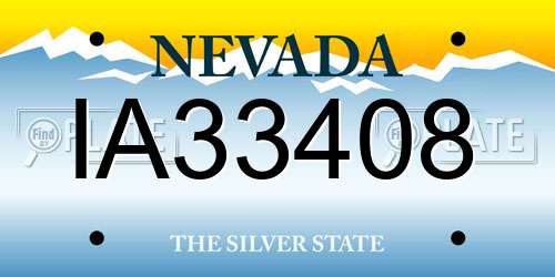IA33408 Nevada License Plate