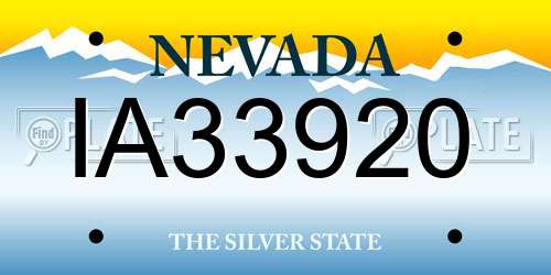 IA33920 Nevada License Plate