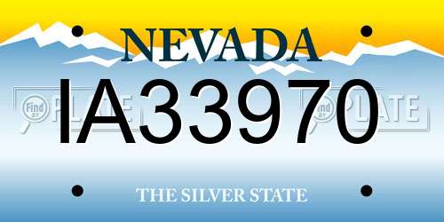 IA33970 Nevada License Plate