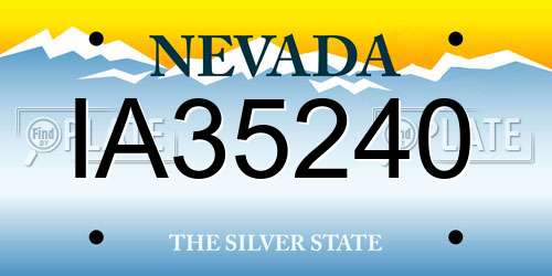 IA35240 Nevada License Plate