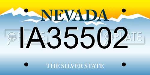 IA35502 Nevada License Plate