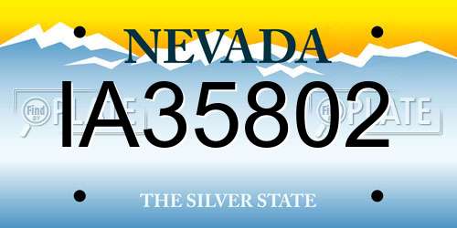 IA35802 Nevada License Plate