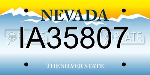 IA35807 Nevada License Plate