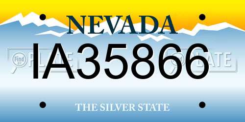 IA35866 Nevada License Plate