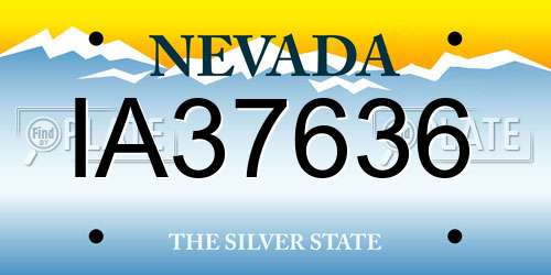 IA37636 Nevada License Plate
