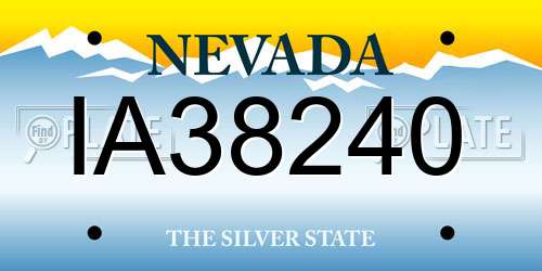 IA38240 Nevada License Plate