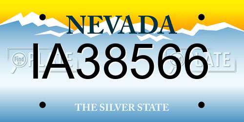 IA38566 Nevada License Plate