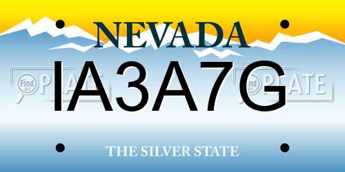 IA3A7G Nevada License Plate